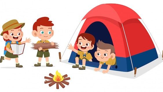 ninos felices en un campamento
